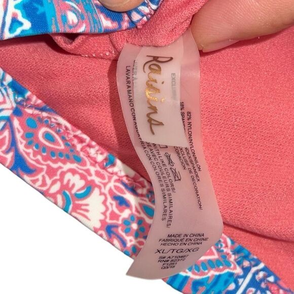 Raisins Pink & Blue Geometric Bikini Top New NWT -‎ Size XL - Picture 5 of 6
